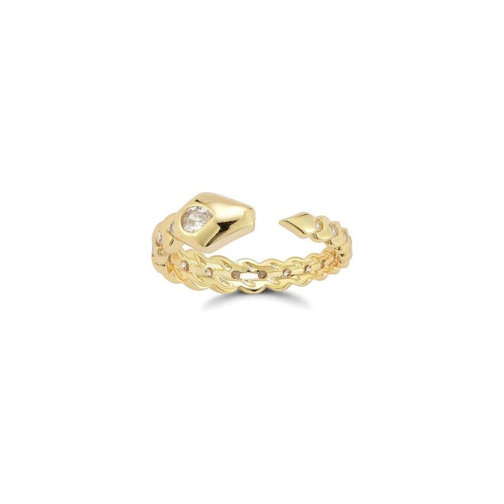 Sphera Milano 14K Over Silver Cz Snake Ring